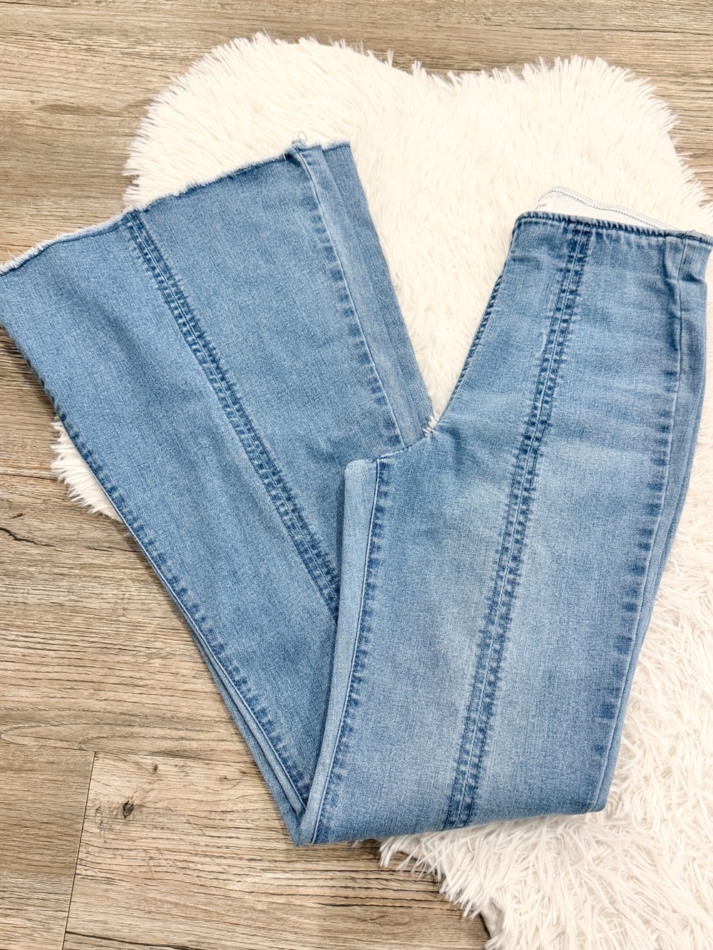 Love Fire Flare Jeans Elastic Waist XS 90s Spice Girls